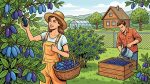 Сорта жимолости: спелые ягоды на ветке